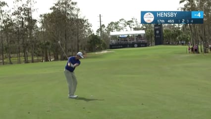 Mark Hensby makes birdie on No. 17 at Chubb Classic