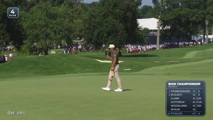 Rickie Fowler sinks 46-foot birdie putt on No. 4 at BMW Championship