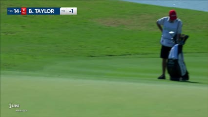 Ben Taylor drains 46-footer from off the green to birdie at Mexico Open