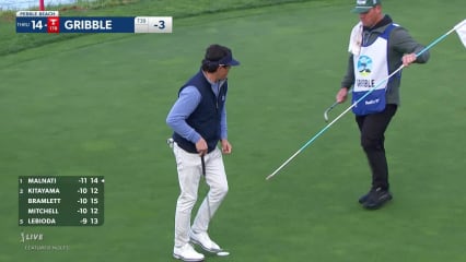 Cody Gribble hits tee shot close to set up birdie at AT&T Pebble Beach