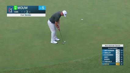 William Mouw sinks 18-foot birdie putt on No. 13 at Baycurrent