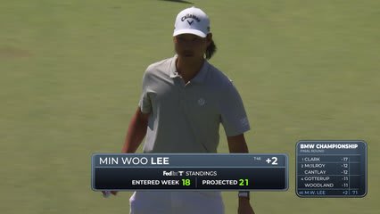 Min Woo Lee drains 11-foot putt for birdie on No. 18 at BMW Championship