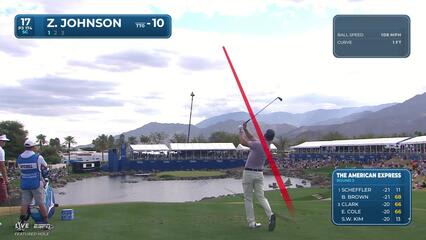 Zach Johnson sinks 21-foot birdie putt on No. 17 at The American Express