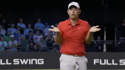 Tom Kim drains birdie putt and hits shrug at TGL Finals