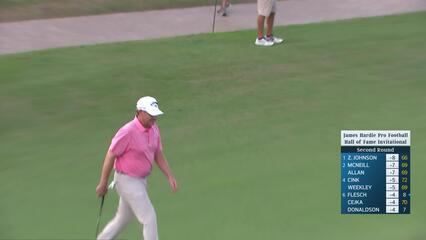 Lee Janzen holes out for birdie on No. 12 at James Hardie Pro Football Hall of Fame Invitational