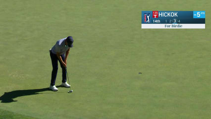 Kramer Hickok makes birdie on No. 14 at Barracuda