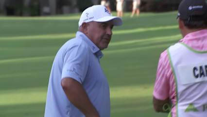 Ángel Cabrera makes birdie on No. 11 at Regions Tradition