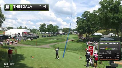 Sahith Theegala taps in from 10 inches for birdie on No. 15 at Travelers