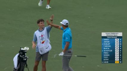 James Hahn holes 71-yard wedge for eagle at Houston Open