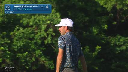 Young/Chandler sinks a 29-foot birdie putt on No. 10 at Zurich Classic