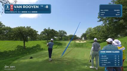 Erik van Rooyen sinks 17-foot putt for birdie on No. 3 at John Deere