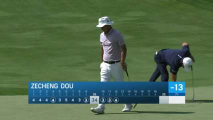 Zecheng Dou cards fourth-straight birdie on No. 12 at Nationwide Children's