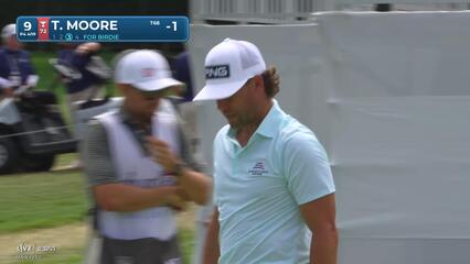 Taylor Moore sinks a 25-foot birdie putt on No. 9 at Charles Schwab