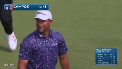 Rafael Campos pours in 31-foot birdie putt on No. 17 at Texas Children's