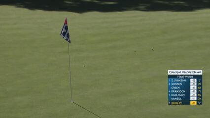 Brett Quigley makes birdie on No. 18 at Principal Charity Classic