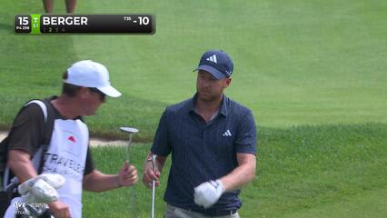 Daniel Berger sinks 4-foot putt for birdie on No. 15 at Travelers