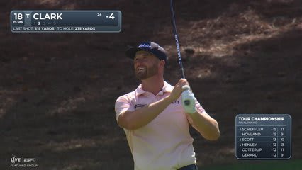 Wyndham Clark gets up-and-down from 96 feet for birdie on No. 18 at TOUR Championship