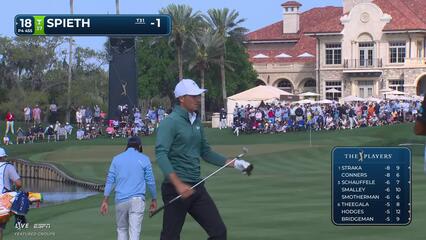 Jordan Spieth hits 158-yard approach to 6 feet, sets up birdie on No. 18 at THE PLAYERS