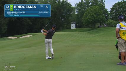 Jacob Bridgeman gets up-and-down from 117 yards for birdie on No. 13 at John Deere