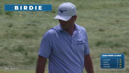 Steven Fisk sinks 15-foot putt for birdie on No. 14 at John Deere