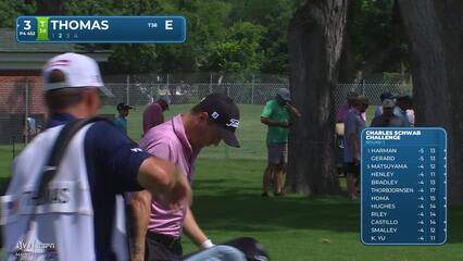 Justin Thomas's 130-yard approach sets up birdie on No. 3 at Charles Schwab