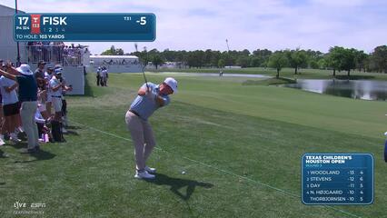 Steven Fisk hits 105-yard approach to 12 feet, sets up birdie on No. 17 at Texas Children's