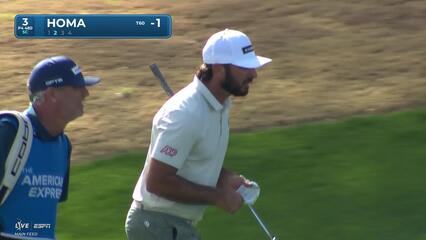 Max Homa hits 179-yard approach to 10 feet, sets up birdie on No. 3 at The American Express