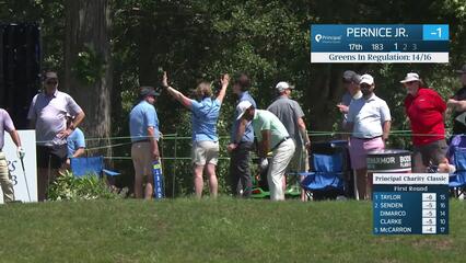 Tom Pernice Jr. makes birdie on No. 17 at Principal Charity Classic