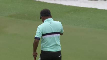 Thongchai Jaidee makes birdie on No. 13 at Mitsubishi