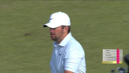 Chris Gotterup gets up-and-down from 85 yards for birdie on No. 13 at Genesis Scottish Open