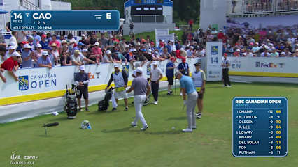 Yi Cao sinks a 25-foot birdie putt on No. 14 at RBC Canadian