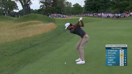 Akshay Bhatia's 78-yard approach sets up birdie on No. 2 at Travelers