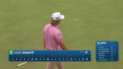 Jake Knapp drains 54-foot birdie putt on No. 18 at 3M Open