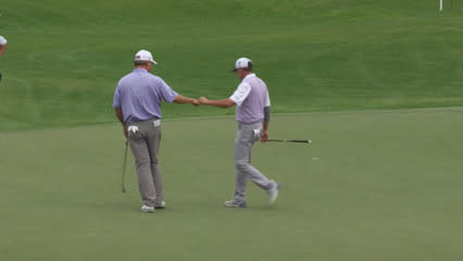 Wes Short, Jr. curls in a nice putt for birdie at Rogers Charity