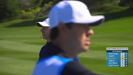 Rory McIlroy hits 120-yard approach to 14 feet, sets up birdie on No. 2 at AT&T Pebble Beach
