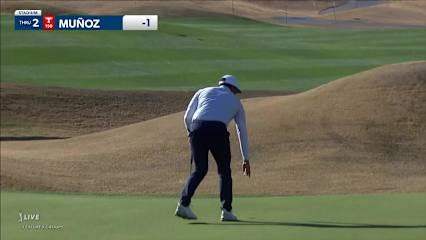 Sebastián Muñoz makes birdie on No. 2 at The American Express