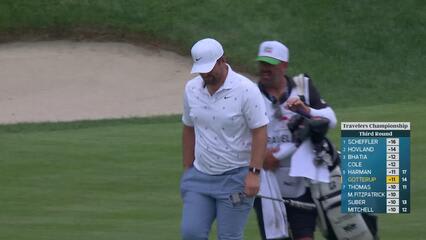 Chris Gotterup sinks 4-foot putt for birdie on No. 15 at Travelers