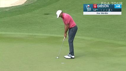 Rhein Gibson taps in for birdie at Valero