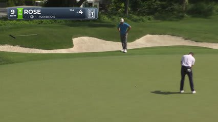 Justin Rose sinks 22-foot birdie putt on No. 9 at BMW Championship