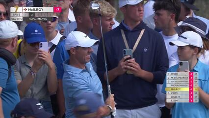 Rory McIlroy sinks 14-foot birdie putt on No. 7 at Genesis Scottish Open