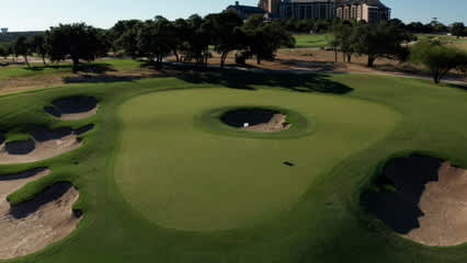 Bunker in middle of the green presents a unique challenge at TPC San Antonio