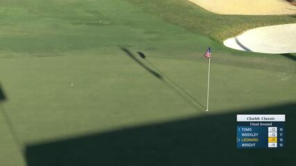 Justin Leonard makes birdie putt on No. 17 at Chubb Classic