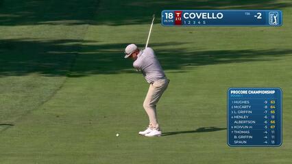 Vince Covello hits 103-yard approach to 6 feet, sets up birdie on No. 18 at Procore