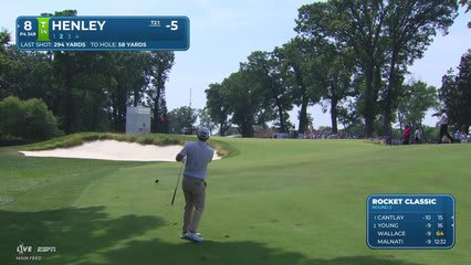 Russell Henley sinks 8-foot birdie putt on No. 8 at Rocket Classic