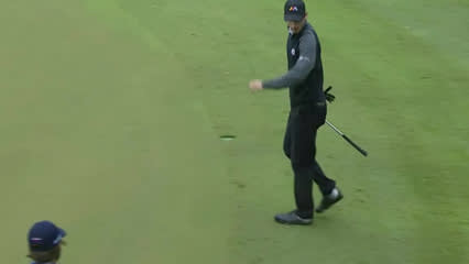 Seth Reeves makes birdie from off the green at Sanderson Farms