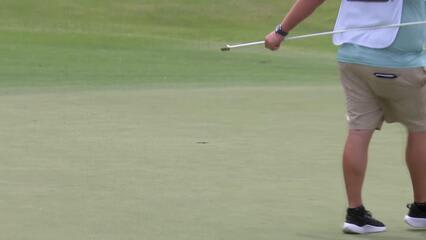 Ryo Ishikawa sinks a 28-foot birdie putt on No. 9 at Club Car Championship
