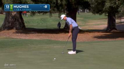 Mackenzie Hughes sinks 8-foot birdie putt on No. 13 at Procore