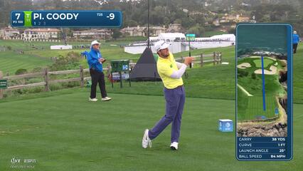 Pierceson Coody hits 98-yard tee shot to 4 feet, makes birdie at Pebble Beach