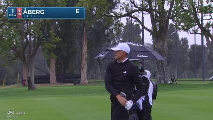 Ludvig Åberg sinks 7-foot birdie putt on No. 1 at The Genesis