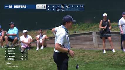 Kyle Reifers goes back-to-back with birdie on No. 15 at Travelers